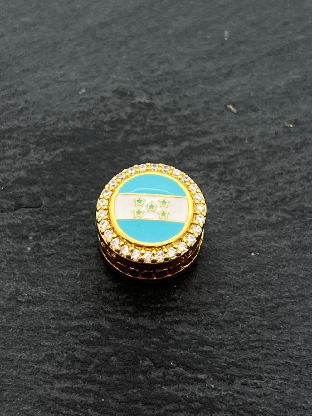Pandora HONDURAS Flag Exclusive Charm Gold-Plated Bead Charm Jewelry